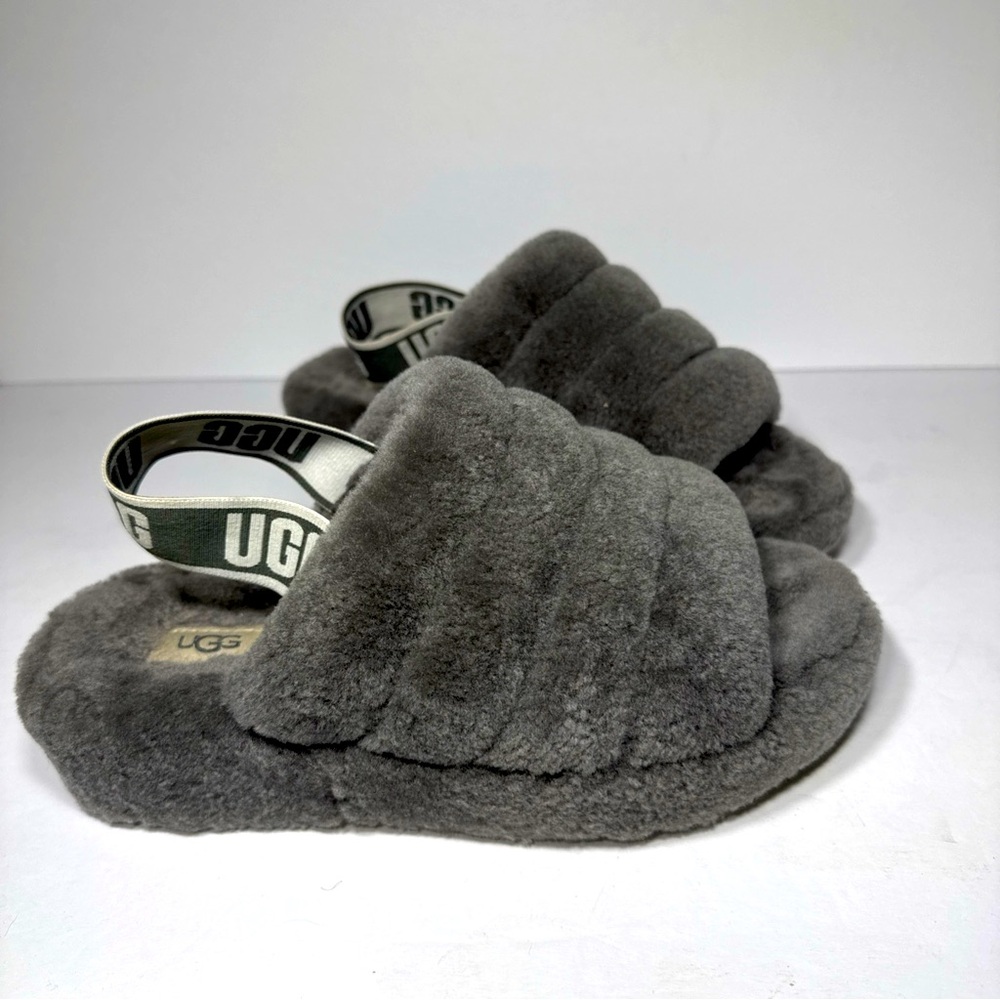UGG Women's FLUFF YEAH Slide Wedge Sandal Slipper S/N 1095119 Wm 6